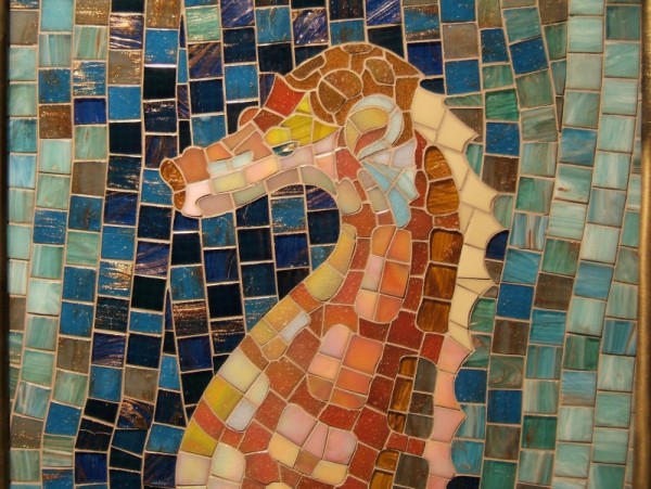 Мозаичное панно "Морской конек"